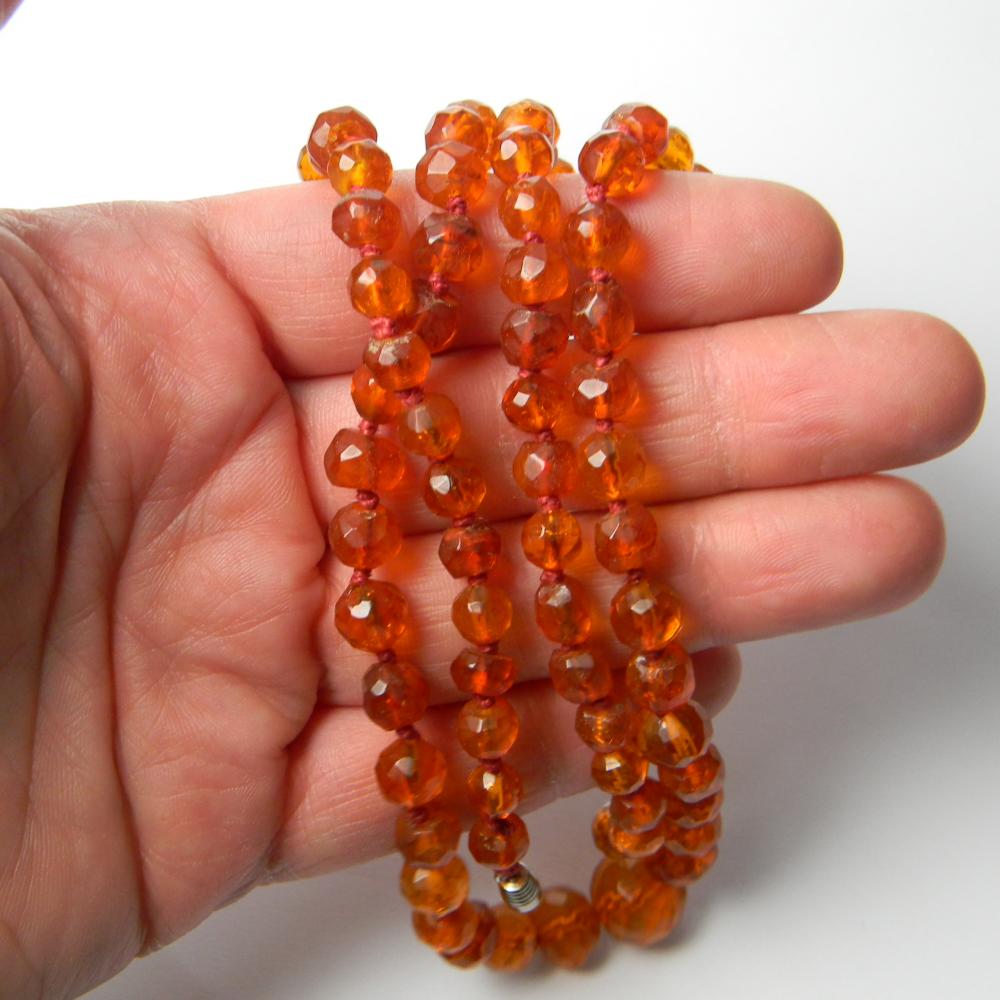 Vintage amber beads on sale