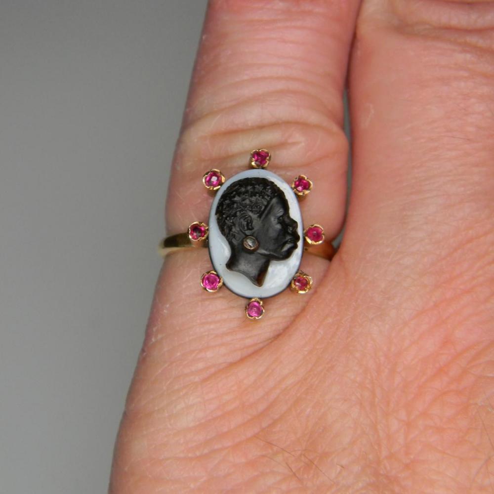 Female Blackamoor Cameo Ring DB Gems