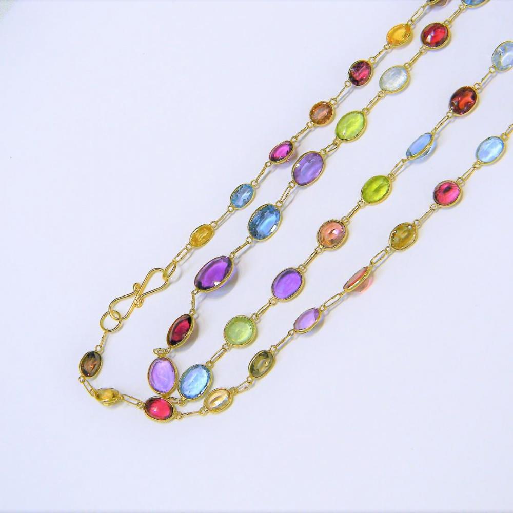 Long gem necklace clearance