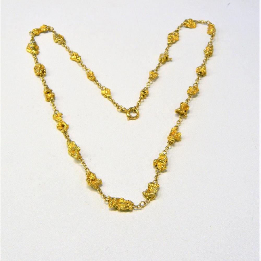 Natural gold nugget necklace sale