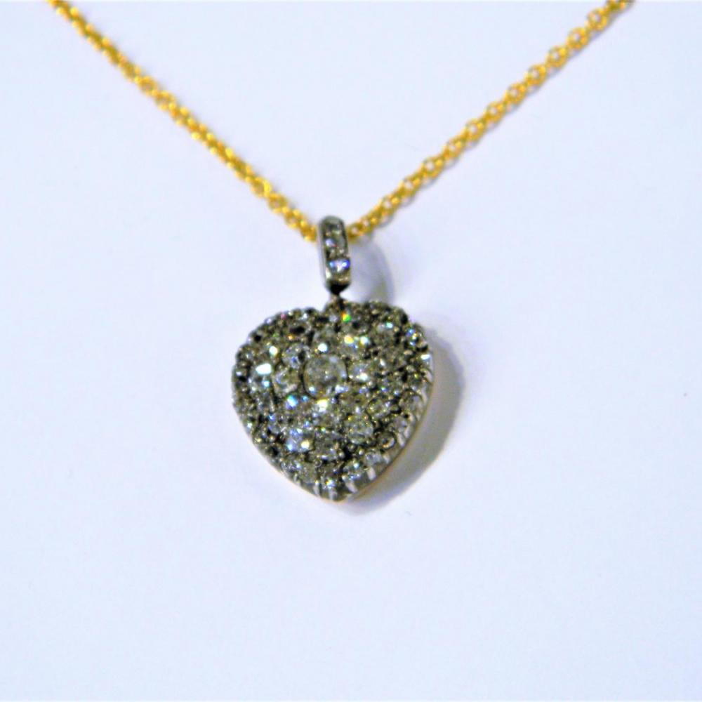Antique diamond clearance heart pendant